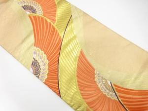 アンティーク　抽象花模様織り出し袋帯（材料）